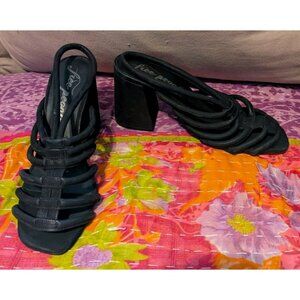 Free People Women’s Colette Sandals Shoes Black Size 37.5 US 7